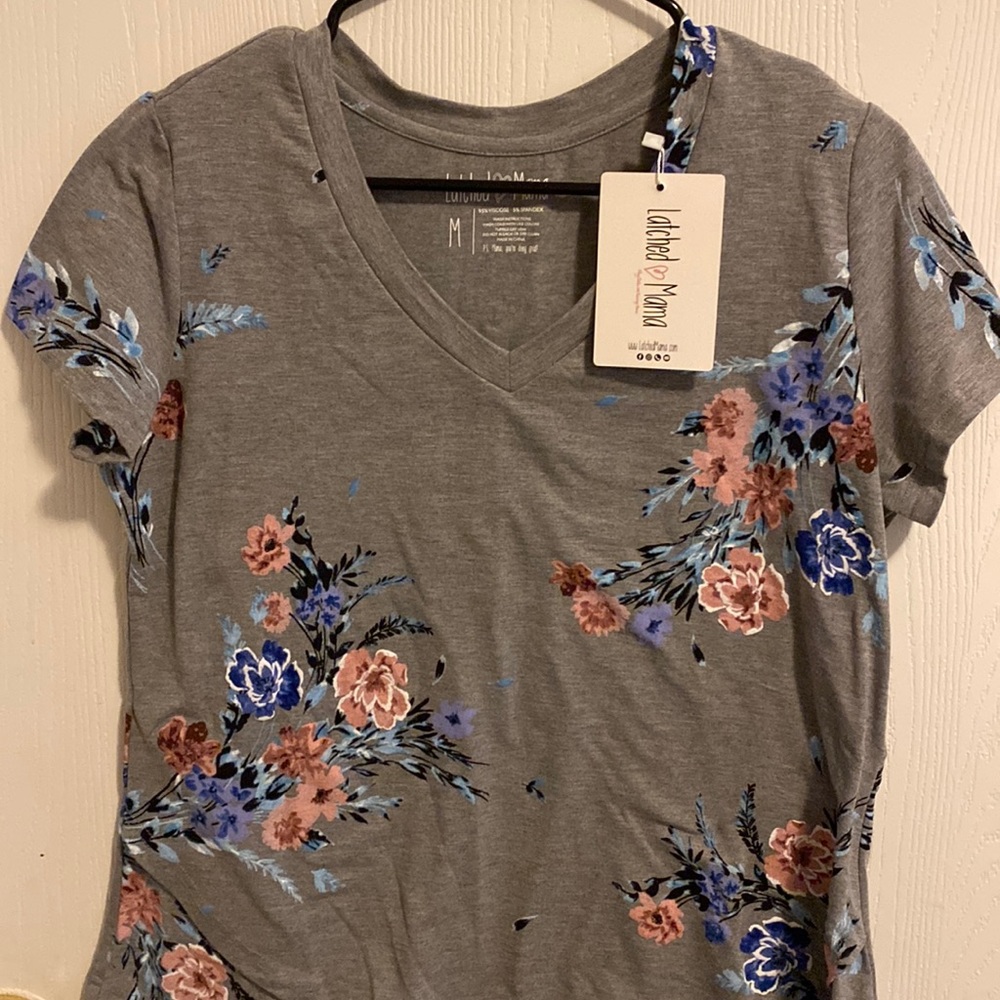 Latched Mama Printed V-Neck